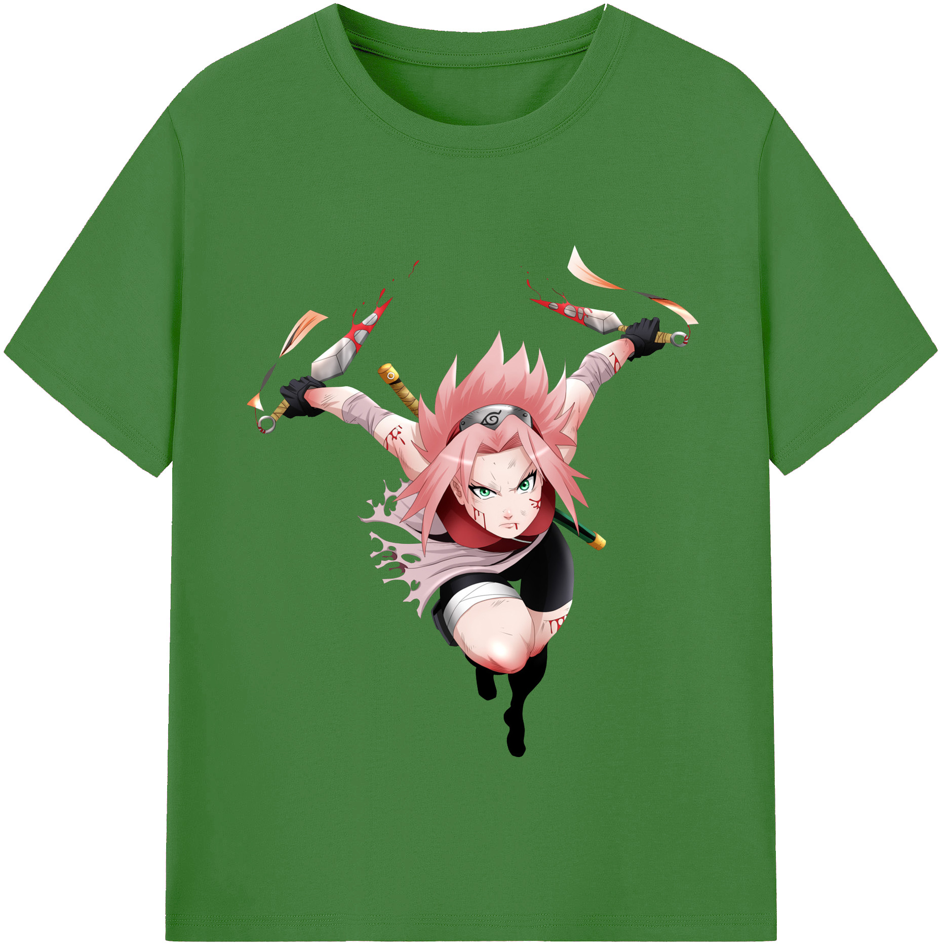 （画像用） NARUTO -ナルト- 春野サクラ Haruno Sakura レディースカジュアルプリントTシャツ（綿100％）